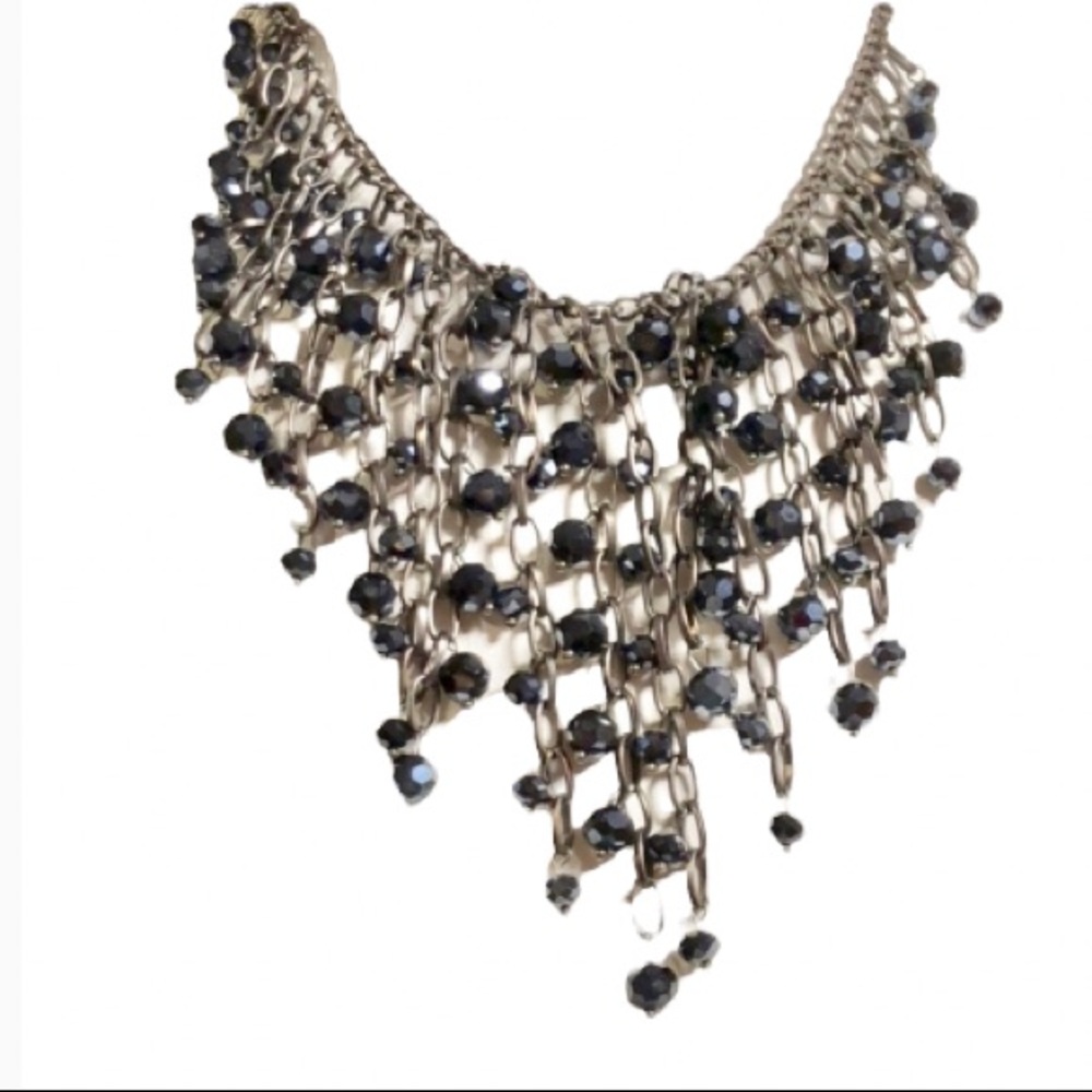 Jet black necklace